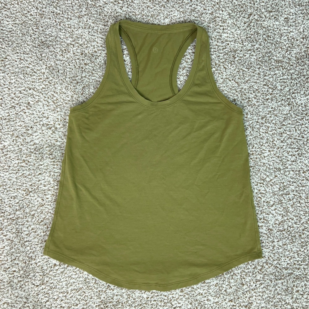 Lululemon Tank Top Women Small Green Activewear Racerback Scoop Neck Yoga Gym
